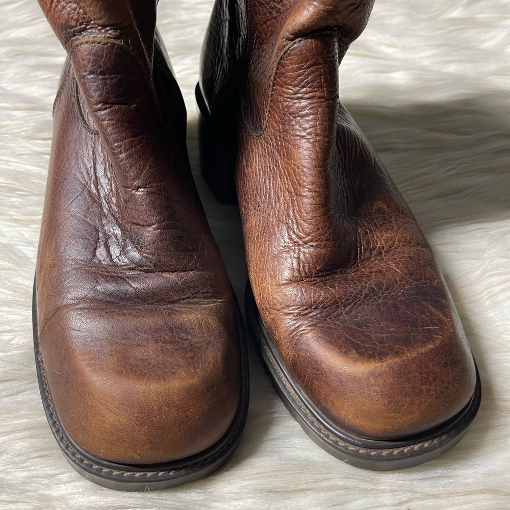 High Sierra 90's Chunky Heel Leather Boots in Brown | Size 7.5 - Picture 12 of 14